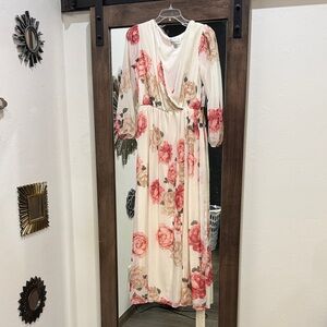 Elegant Long Sleeve Floral Dress